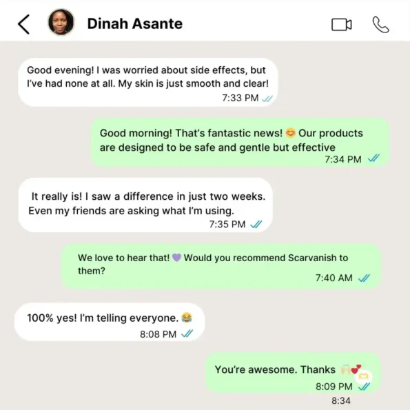 Scarvanish Reviews - Dinah Asante