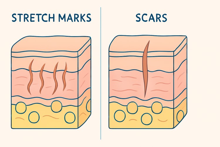 Stretch Marks vs Scars